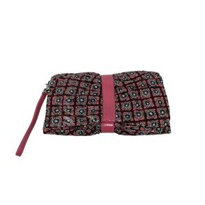 Vera Bradley Frill Collection Clutch with Crossbody Strap Mocha Rouge Retired
